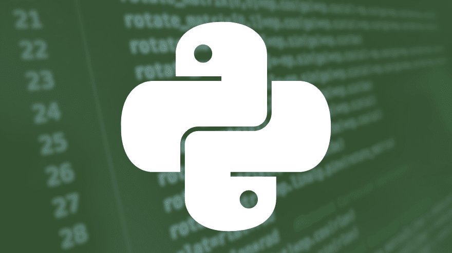 Python code language logo over a screen of Pythone code.